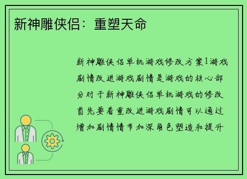 新神雕侠侣：重塑天命